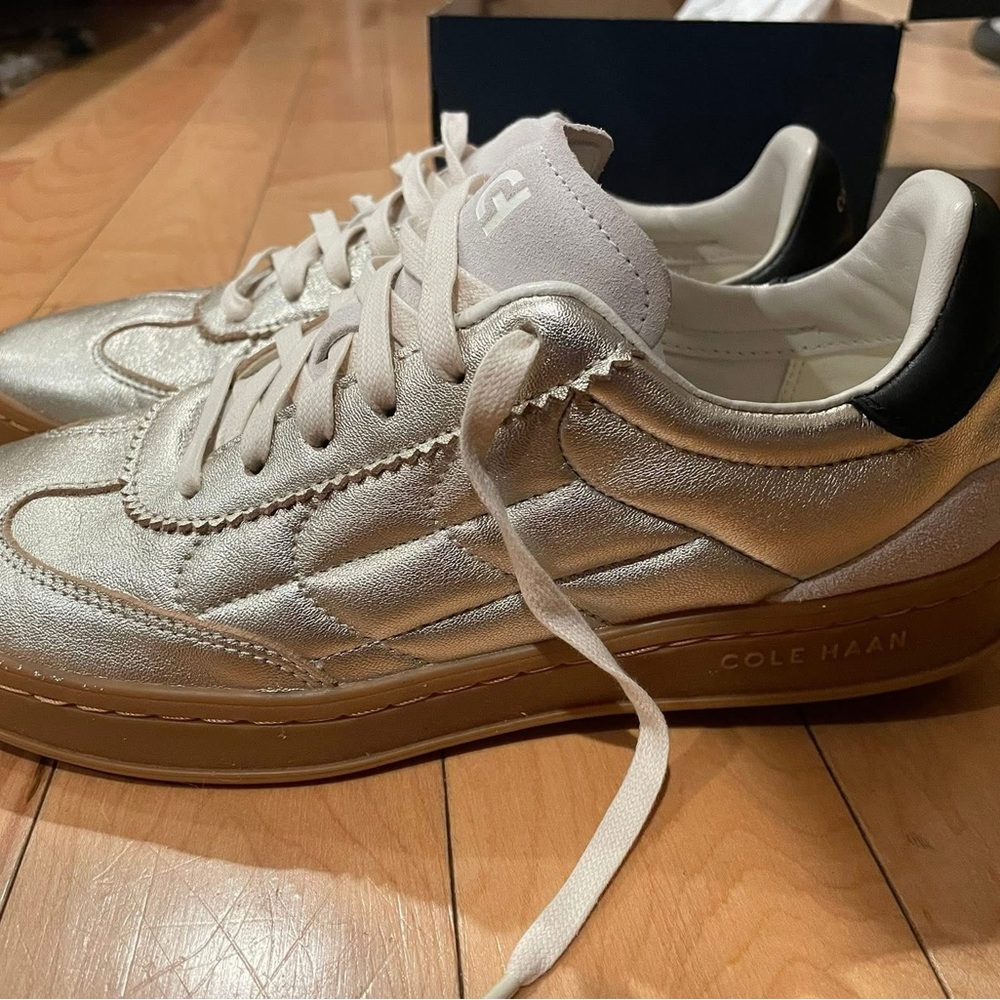 Cole Haan Gold Sneakers